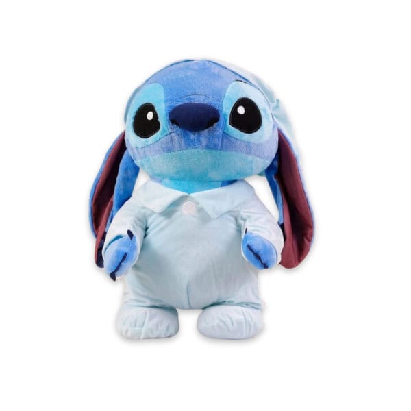 Peluche Stitch con pijama azul y gorro de dormir, 100% oficial Disney
