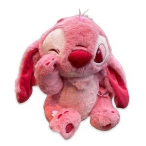 Peluche Stitch Sakura 30cm oficial Disney, rosa, haciendo un guiño con flores de cerezo