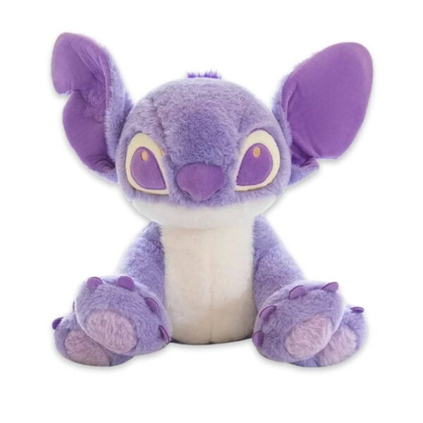 Peluche Stitch oficial Disney de color violeta, sentado, 30cm