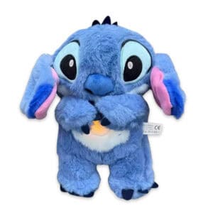Peluche Stitch que respira, 100% oficial, con su vientre que se ilumina con una luz amarilla relajante.