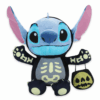 Peluche Stitch Esqueleto 30 cm oficial Disney, disfraz de Halloween con bolsa de calabaza.